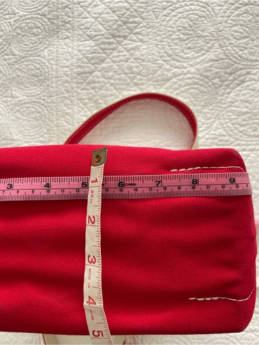 L.L. Bean Boat And Tote Canvas Bag XL Handles Y2K Cream Red NEW - Picture 13 of 16